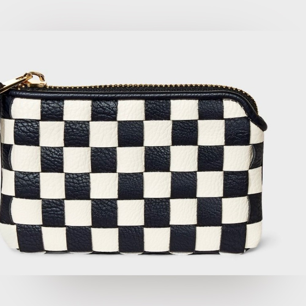 Universal Thread Black and White Checkered Coin Purse